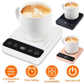 Desktop Electric Mug Warmer Auto Shut Off Timer Setting 6 Temperature Levels Cup Warmer for Milk Tea Cup Heating Plate (Option: White)